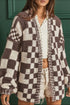 'Celandine' Checkered Drop Shoulder Cardigan - Celes Fashion